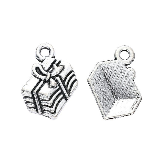 Alternate product view of striped gift box charms on a white background