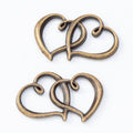 Interlocking Double Heart Charm In 5 Metal Finishes For Jewelry Making view 2