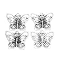 Detailed Butterfly Metal Charms in Antique Silver Finish view 2