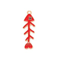 Enamel Fish Skeleton Alloy Charm in 8 Pictured Options view 2