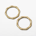Bamboo Texture Open Ring Connector in Three Metallic Finishes view 2