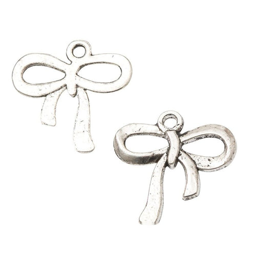 Front detail view of one pictured finish of ribbon bow charms