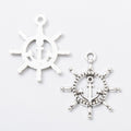 Anchor Center Ship Wheel Charms in Antique Bronze, Antique Gold, Antique Silver view 2