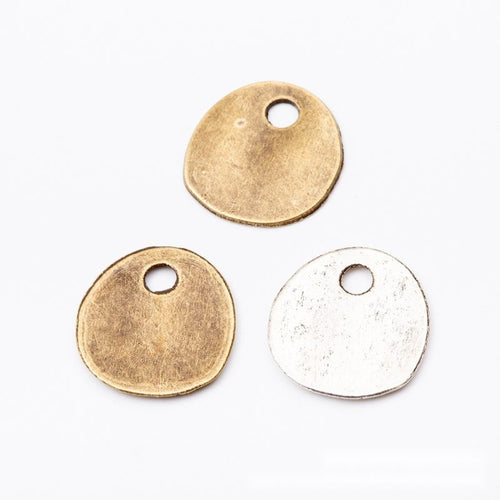 Round Blank Tag Charm front and reverse detail view