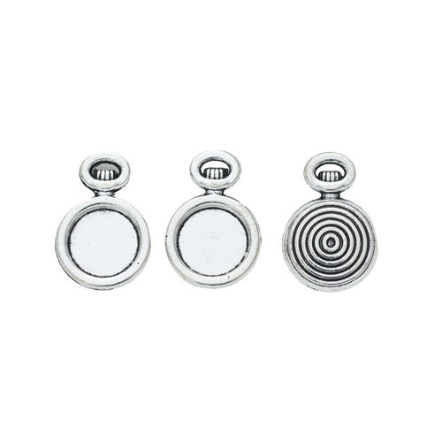 Metal small floral round setting, front detail shown in the product image