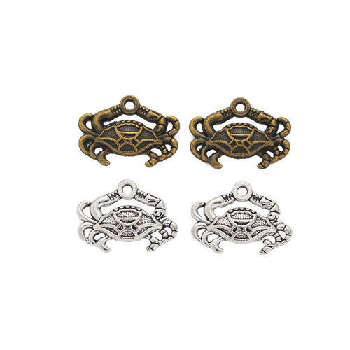 Ornate Crab metal charm shown in a second product arrangement