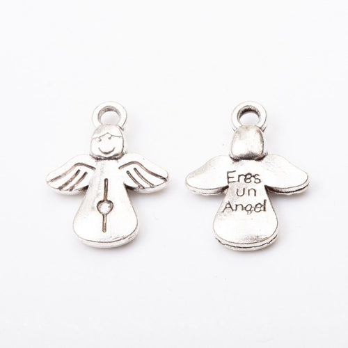 Close view of violin angel charm