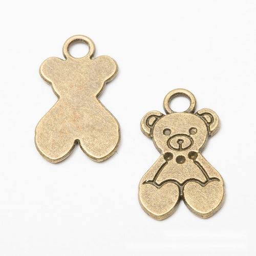 Close view of teddy bear charm