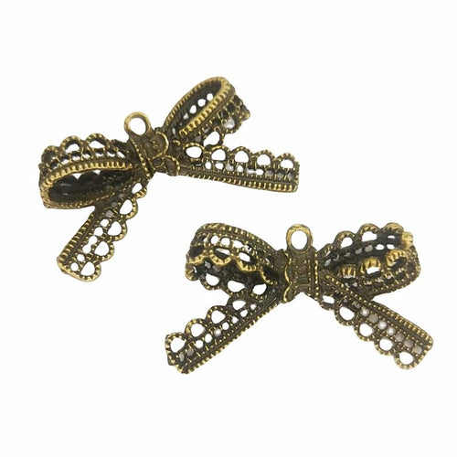 Close view of Lace Bow metal shape and surface detail
