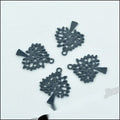 Black Openwork Tree Pendant Charm with Smooth Coating view 2