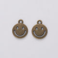 Round Smiley Face Metal Charms in Five Finishes for Jewelry Making view 2