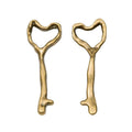 Heart Top Key Shaped Bottle Opener in Multiple Metal Finishes for Jewelry Making view 2