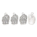 Wine Barrel and Grapes Charm in Antique Silver Tone view 2