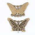 Wide Butterfly Connector Charm in 2 Metal Finishes for Jewelry Making view 2