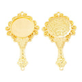 Hand Mirror Round Cabochon Bezel Connectors in Three Finishes view 2