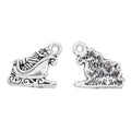 Antique Silver Christmas Sleigh Charm with Scroll Details view 2