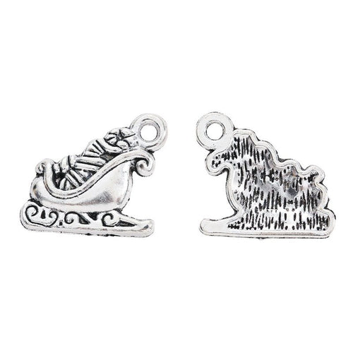 Alternate product view of Christmas sleigh charms on a white background