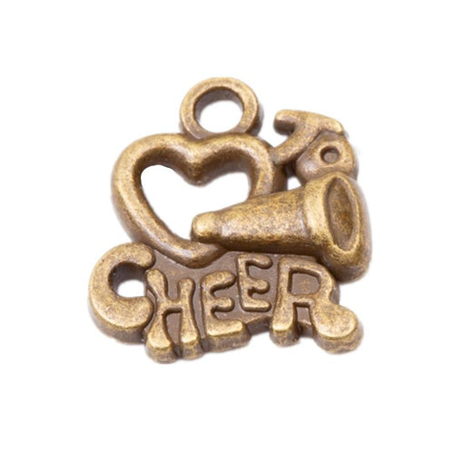 Cheer Megaphone metal design front and back view on a light background