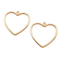 Open Heart Outline Metal Charms in Three Finishes for Jewelry Making view 2