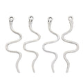 Antique Silver Wavy Snake Pendant With Slender Body view 2