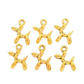 Balloon Dog Metal Charm in Textured Metal for Jewelry Making view 2