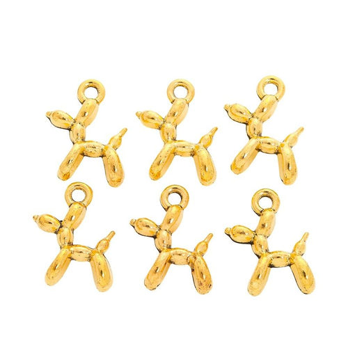 Grouped view of the balloon dog metal charm from the front