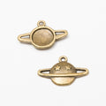 Vintage Saturn Planet Bezel Charms in Multiple Finishes for Jewelry Making view 2
