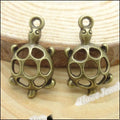 Openwork Shell Turtle Metal Charms in 3 Pictured Finishes view 2