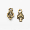 Mushroom Charm Small Double-Sided Metal Pendant in Three Finishes view 2