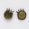 Bird Nest Cabochon Pendant Settings in Five Metallic Finishes view 2