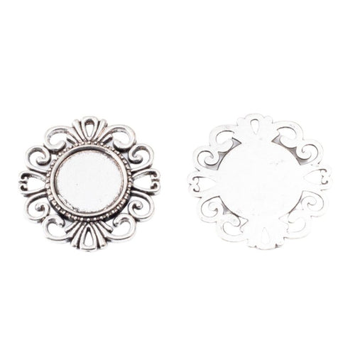 Round Cabochon Bezel Setting front and reverse detail view