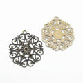Round Filigree Medallion Component in Two Antique Finishes view 2