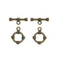 Textured Round Toggle Clasp in 6 Metal Finishes for Jewelry Making view 2