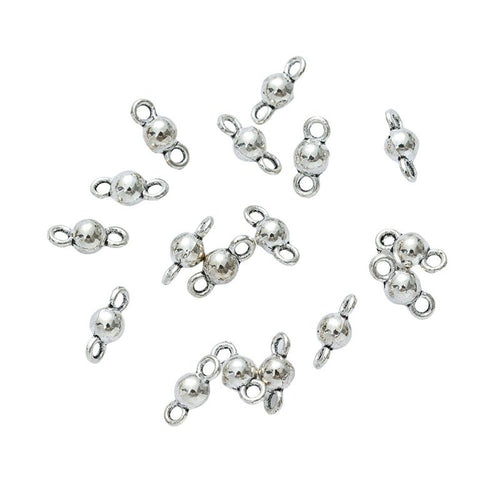 Close view of the double loop bead link front and reverse