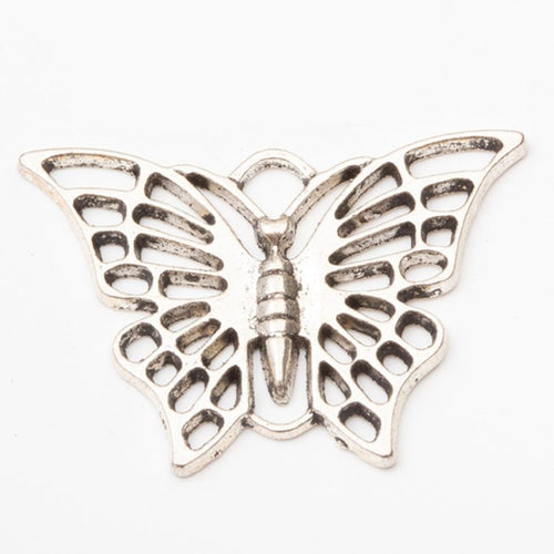Product photo 2 of the openwork butterfly connector highlighting its wide butterfly with open patterned wings and two lo