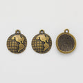 Mini World Map Disc Charm Metal Pendant for Jewelry Making view 2