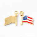 Enamel Waving American Flag Charm Alloy Jewelry Making Component in 1 Finish Option view 2
