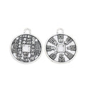Yin Yang Coin Metal Charms in Antique Silver Finish view 2