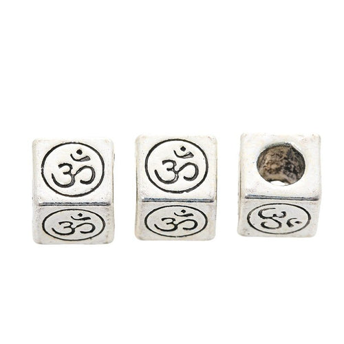 Om Symbol Cube Beads showing front details and finish
