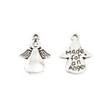 Double-Sided Angel Message Metal Charm in Antique Silver view 2