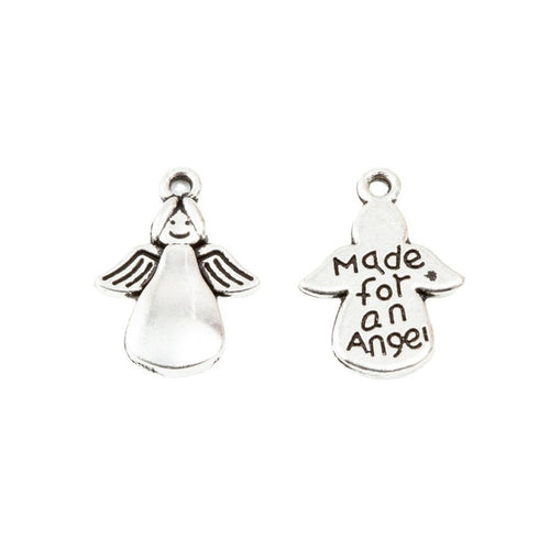 Closer product view of angel message charm shown against a plain background.
