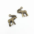 Detailed Moose Profile Metal Charms in Two Finishes view 2