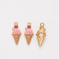 Enamel Ice Cream Cone Charm Metal Pendant for Jewelry Making view 2