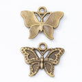 Double Sided Butterfly Metal Charms In Three Finishes view 2