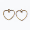 Open Heart Resin Bezel In 4 Metal Finishes For Jewelry Making view 2
