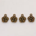 Raised Rose Metal Pendant Charms in 6 Distinct Finishes view 2