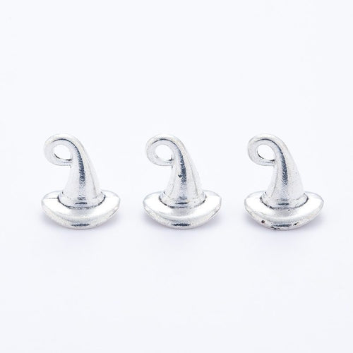 Curved Pointed Hat Charm front and reverse details on a white background