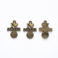 Soccer Ball Lettered Metal Charms in Two Finishes for Jewelry Making view 2