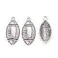Double-Sided American Football Metal Charms in Antique Silver view 2