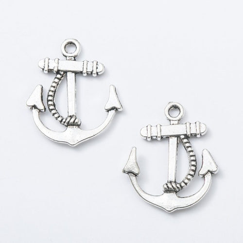 Product photo 2 of the nautical anchor charm highlighting its open anchor silhouette wrapped with rope-like detail